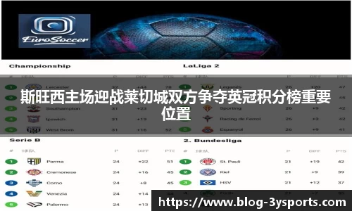 斯旺西主场迎战莱切城双方争夺英冠积分榜重要位置